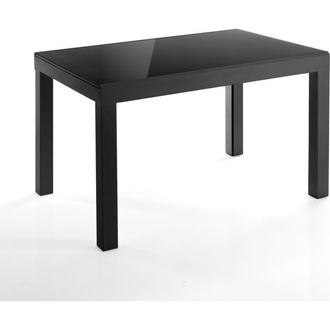 Tavolo allungabile in vetro temprato nero cm. H.75 x P.83 x L.120 (1/3)