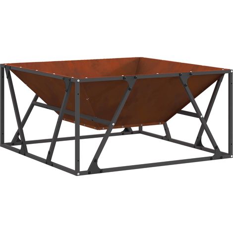 Braise Marron 80 x 80 x 40 cm Acier patiné (1/5)