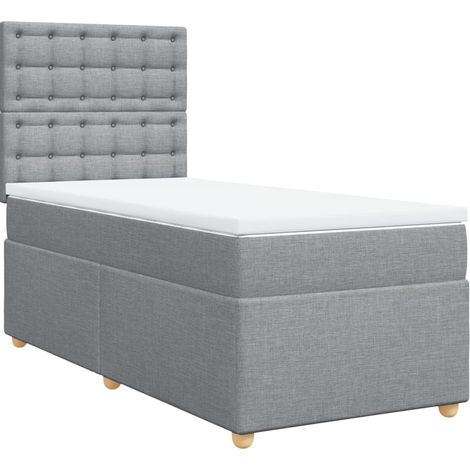 Maison Exclusive - Giroletto a Molle con Materasso Grigio Chiaro100x200 cm Tessuto