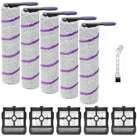 Brosse à rouleaux de pièces de rechange pour Rowenta X-Clean 10, pour Narwal S20 Pro accessoires l'aspirateur humide et sec, rouleau de brosse 5 + 5 filtres + brosse de nettoyage