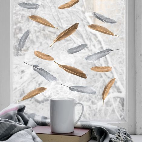 Stickers de Noël Or & Argent, Décoration de Vitre Électrostatique, 29,7 cm X 21 cm - Idéal pour la Maison et le Bureau (1/3)
