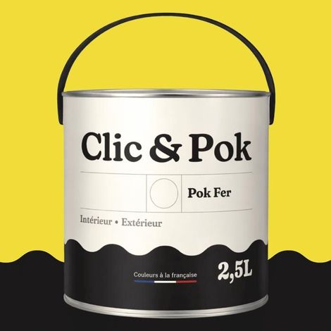 Peinture Fer Antirouille – Métal Extérieur Intérieur, Satinée, Protection Rouille - 2,5L - RAL 1016 - Jaune soufre