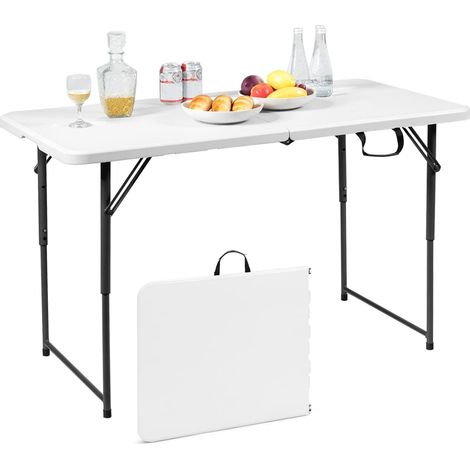 Table de Camping réglable en Hauteur, Table Pliante Portable, Table de Jardin Pliable avec poignée de Transport (1/5)