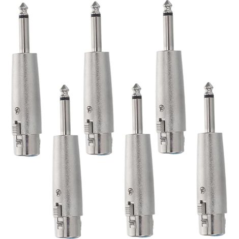 Adaptadores XLR de 6 piezas, conector de micrófono macho a hembra, convertidor de audio para mezcla y grabación. (1/5)
