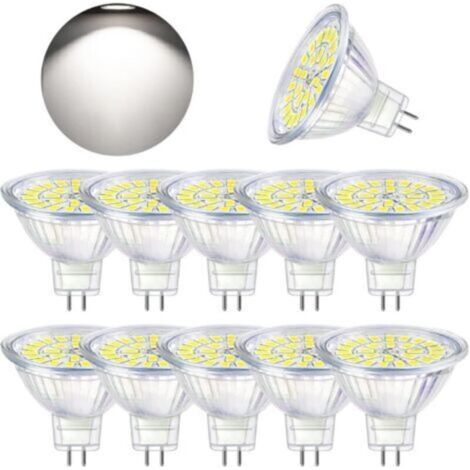 Ampoule LED GU5.3 Blanc Froid 6000K, MR16 LED 12V 5W Equivalent à 50W Halogène, Ampoules LED Spot Non Dimmable, Lot de 10 Ampoule LED GU5.3 (1/5)