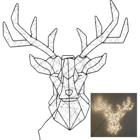 LED-Weihnachtsdekoration – Rentierkopf 53 x 51 cm, warmweiß, Schutzart IP44, 230-V-Netzteil (1/5)