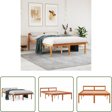 vidaXL Lits sans matelas - Lit pour personne âgée sans matelas 120x190 cm bois pin massif (1/5)