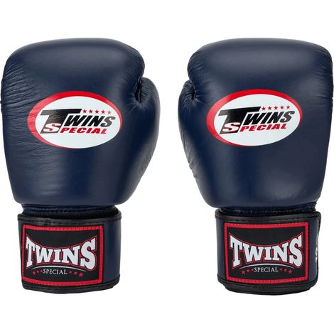 Twins Boxhandschuhe aus echtem Leder BGVL-3, Marineblau, 14 oz (1/5)