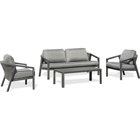 KELIA - Set di mobili da giardino bassi per 5 persone - Grigio antracite - REMARQUABLE