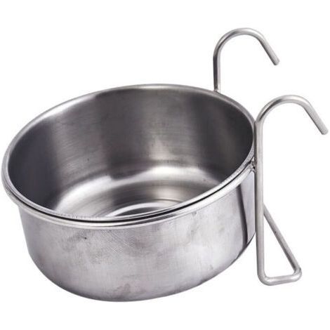 Stainless Steel Bowl, Parrot Bowl with Hook - Birds Aliments - Bird Container for Birds (1/5)