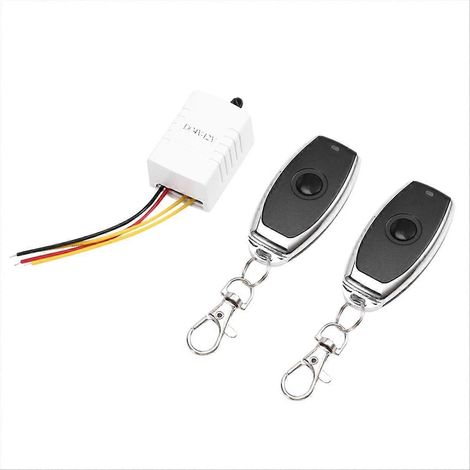 Drahtlose Fernbedienung 4-12 V DC 315 MHz mit Relais und Ein-Tasten-Schalter für Computer, Autotür oder Fenster. (1/5)