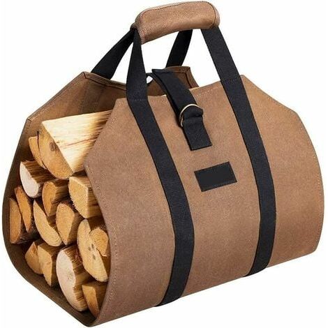 Panier à bûches et sac à bûches Bois de Chauffage Porte-bûches Toile cheminée Bois Sac de Transport Extra Grand Porte-Bois de Chauffage paniers de Bois de Chauffage intérieurs pour Camping Toile Sac à (1/4)