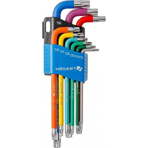 Chiavi torx Högert technik ht1w817 acciaio S2 9 pezzi (1/5)