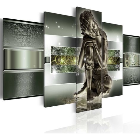 Tableau Imprimé "Sleeping Buddha in Greens" 100 x 200 cm (1/2)