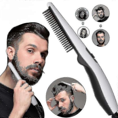 Peigne lisseur de barbe électrique (prise britannique) - Coiffeur rapide pour hommes (1/5)