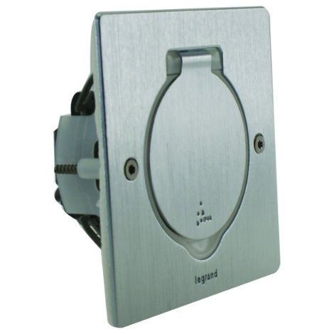 Legrand Celiane LEG92110 Kit Bodensteckdose, einfach, Edelstahl, IP44 (französische Steckdose)