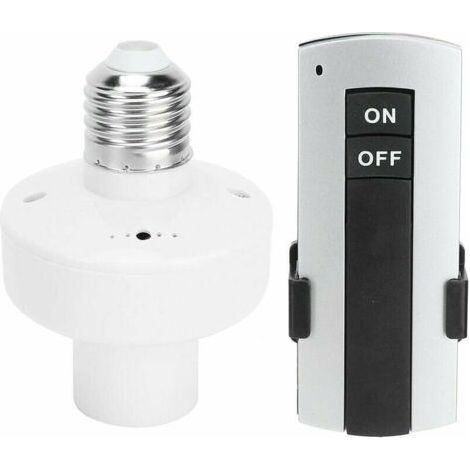 Socket with Remote Control to Turn On and Off a Light Bulb Remotely E27 Lamp Socket Adapter Wireless Switch Kit Christmas Gift for Parents Friends Elderly(Without Battery) (1/4)