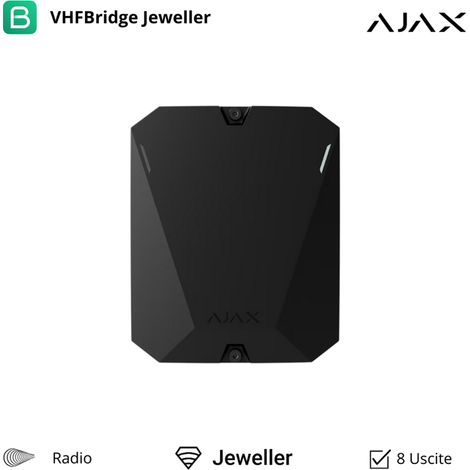 38187 - Jeweller - vhfBridge - Modulo per collegamento dei sistemi di sicurezza Ajax e trasmittori radio VhF di terze parti - colore black - Ajax sicurezza wireless