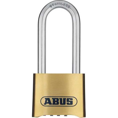 Cadenas a combinaison - ABUS - 180IB/50HB63 B/DFNLI - Corps laiton forgé - Anse inox - Code numérique (1/3)