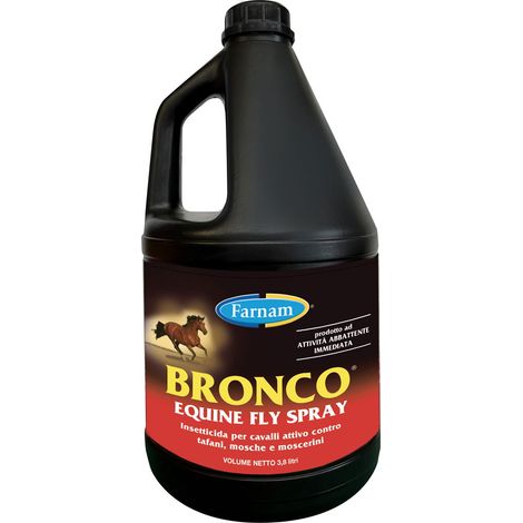 BRONCO Farnam insetticida per cavalli attività abbattente rapida contro tafani mosche e moscerini 3,8 lt