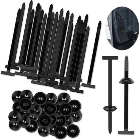 Lot de 100 attaches-cables nylon noir – Auto-serrantes, UV – Organiseurs cables – Voiture, maison (1/5)