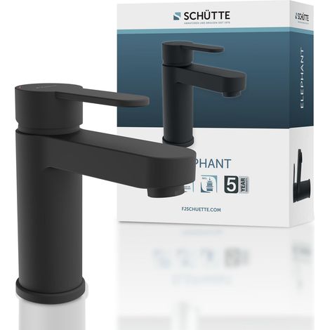 Mitigeur de lavabo élégant Trou pour Barre Excentrique, Robinet de Salle de Bain Noir Mat (1/5)