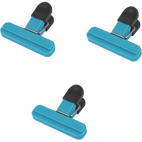 Clip per sacchetti, ecologica, con elevata capacità di chiusura, taglia S - 3 pezzi, blu (1/2)