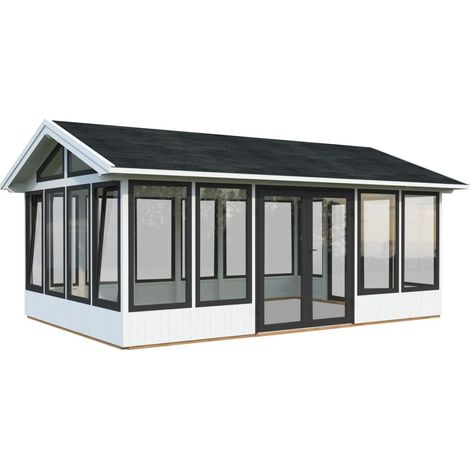 Abri de jardin en bois Isabella 22,2 m2 Peint blanc (1/5)