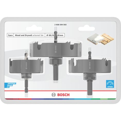Bosch Wood Drywall Arbored Hole Saw Set with Pilot Drill 2608594503 (1/3)
