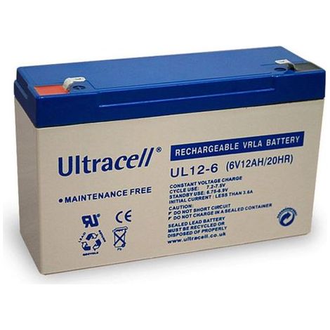Batterie plomb étanche - Ultracell UL12-6 - 6v 12ah