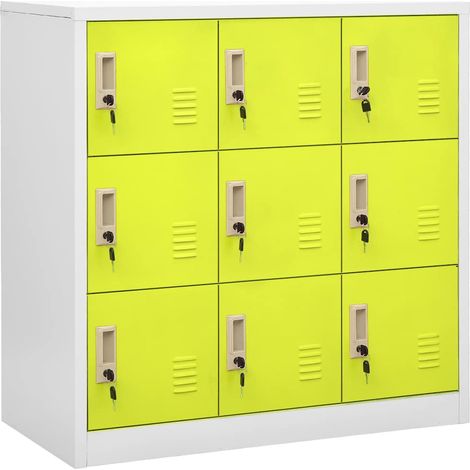 Maison Exclusive - Armarios taquilla 5 uds de acero gris y verde (1/5)