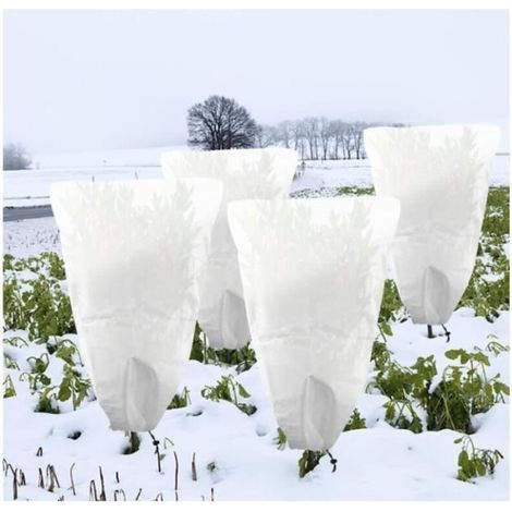 Plant Winter Covers - Set of 4 - White - Protection from Frost, Wind, and Snow