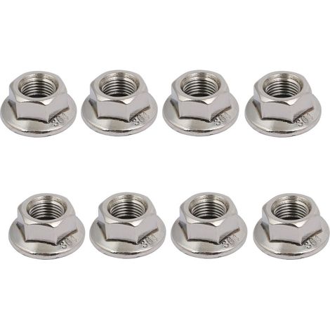 8PCS M10x1mm filetage métrique acier inox 304 écrou embase hex (1/4)