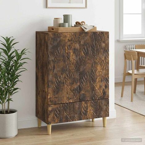 vidaXL Buffet Chêne fumé 66 x 34,5 x 95 cm Bois d'ingénierie (1/5)