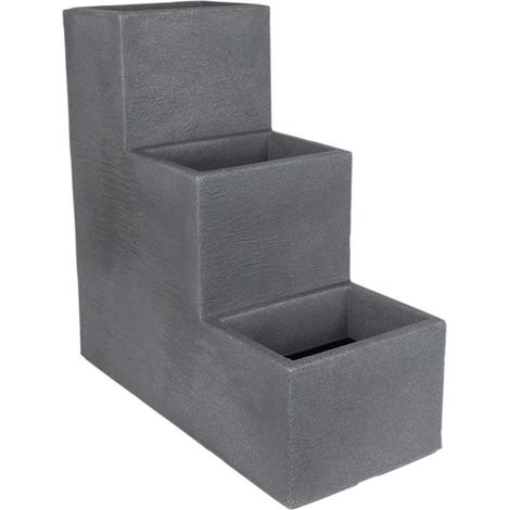 Treppentopf Kubus 60x27xH60 cm anthrazit (1/3)