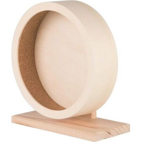 Roue D Exercice En Bois Pour Rongeurs - 21 Cm - Roulement A Billes Silencieux - Avec Support De Securite - Pour Hamster Et Petit Rongeur (1/5)