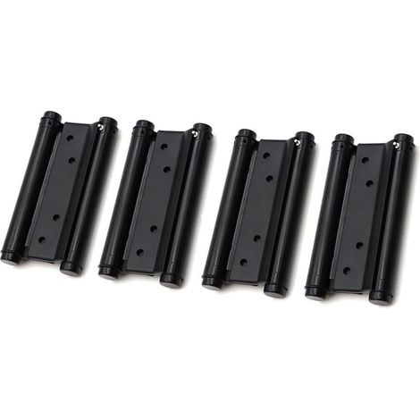 2 Pairs Stainless Steel Double Action Door Hinges for Saloon Cafe Self Closing 116mm (1/3)
