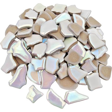 Carreaux de mosaïque irrégulière en céramique de 1,7 à 3,9 cm, 500g/0,5kg de carreaux de mosaïque en céramique pour travaux manuels, pièces de mosaïque en céramique pour décoration de la maison (1/5)