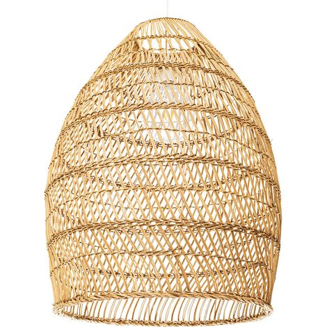 Rattan Ceiling Lamp - Boho Bali Design Pendant Lamp - 50cm - Puong Natural wood