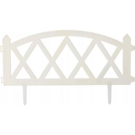 Ensemble de 4 panneaux de clôture de jardin, dimensions 59,5 x 32,5 cm, couleur blanche (1/4)