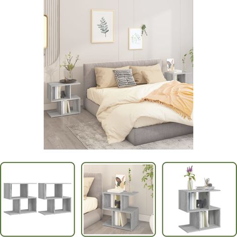vidaXL Holz Nachttisch -  Nachttische 2 Stk. Grau Sonoma 50x30x51,5 cm Holzwerkstoff (1/5)