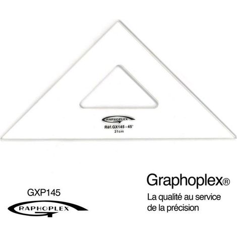 Graphoplex - Equerre 45° 3 bords droits 21 cm (1/2)
