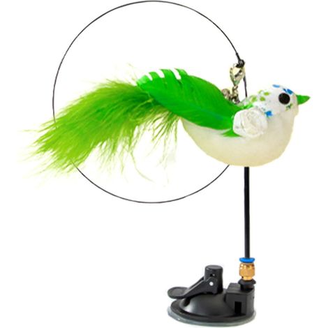 Jouet à plumes pour chat, baguette de 1 m avec clochette, jouet interactif à attraper (1/4)