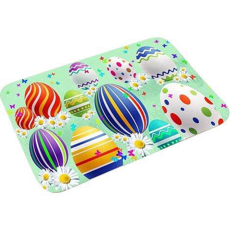 Felpudo De Pascua De Conejo MINKUROW, Alfombrilla De Entrada De Conejo, Alfombrilla De Bienvenida Antideslizante, Alfombrilla De Baño Decorativa Para Cocina Casera (40x60cm) (1/3)