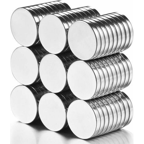 80 Aimants frigo, Aimant Super Puissant N52 Rond et Plat Magnétique Permanent 12mm x 2mm d'épaisseur (1/5)