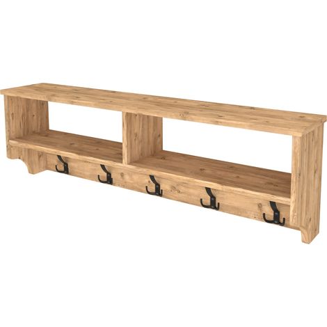 Appendiabiti con 15 ganci 120 x 22 x 37 cm effetto rovere 030008187