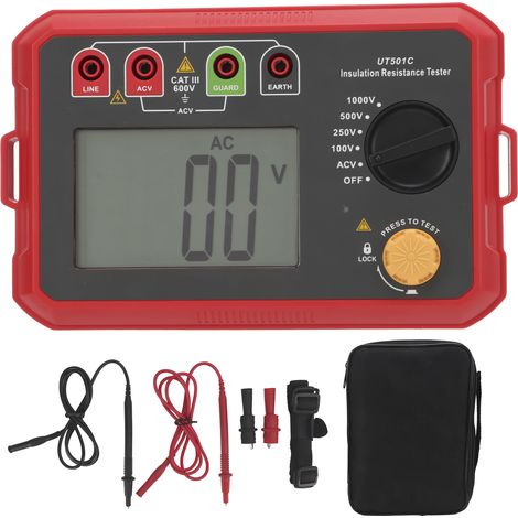 UT501C Testeur de résistance d'isolement portable, mégohmmètre numérique pour circuits électriques, détecteur de fuite (1/5)