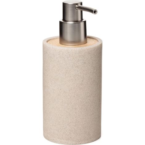 Seifenspender, Polyresin, BPA-frei, Beige. Maße: 9 x 7,3 x 17 cm