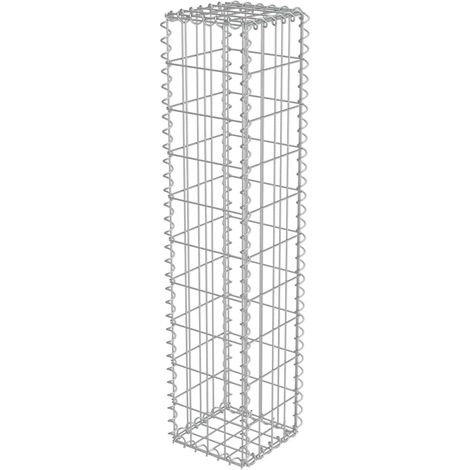 Gabionenwand mit Abdeckung Verzinkter Stahl 20×20×100 cm vidaXL