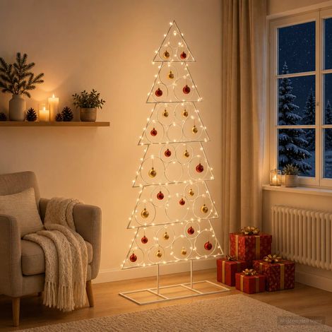 vidaXL Árbol de Navidad de metal con soporte KUOPIO 180 cm Acero (1/5)